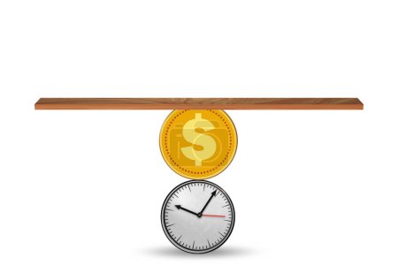 Photo for Time is money concept with the clock and dollar - Royalty Free Image