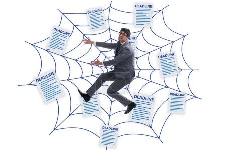 Photo for Businessman caught in web of deadlines - Royalty Free Image