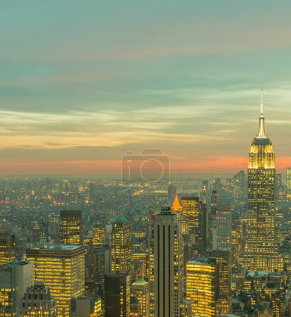 Photo for The view of new york manhattan during sunset hours - Royalty Free Image