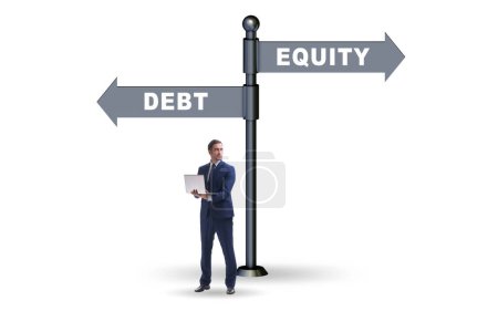 Foto de Concepto de deuda o capital como opciones de financiación - Imagen libre de derechos