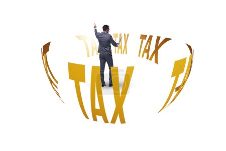 Téléchargez les photos : Homme d'affaires dans le concept d'entreprise fiscale - en image libre de droit