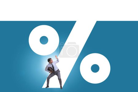 Photo for Business concept of the high percent on debt and loan - Royalty Free Image