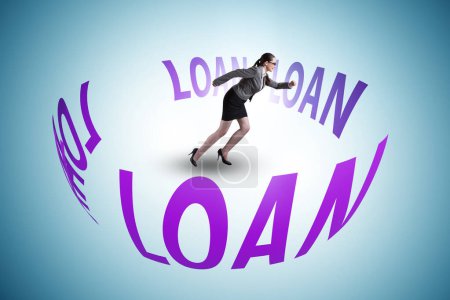 Photo for Debt and loan concept with the businesswoman - Royalty Free Image