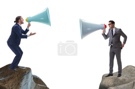 Photo for The businessman shouting with loudspeaker at each other - Royalty Free Image