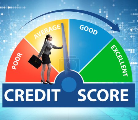 Photo for The businesswoman trying to improve credit score - Royalty Free Image