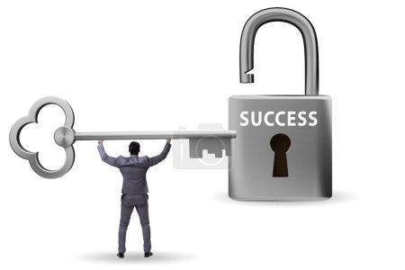 Photo for Businessman in the key to success concept - Royalty Free Image