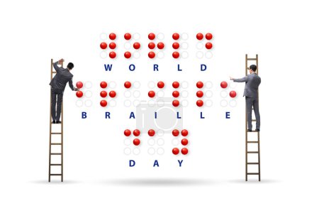 Téléchargez les photos : Concept du monde journée braille - en image libre de droit