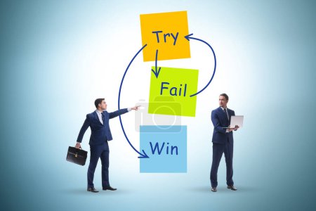 Photo for Business concept of the try fail win - Royalty Free Image