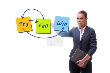 Foto de Concepto de negocio del try fail win - Imagen libre de derechos