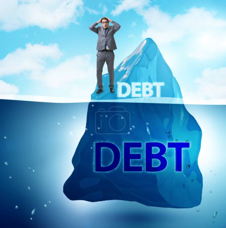 Foto de The debt and loan concept with hidden iceberg - Imagen libre de derechos