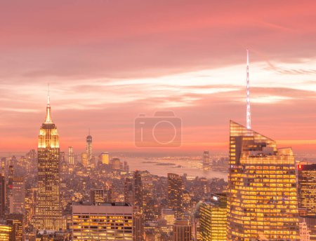 Photo for The view of new york manhattan during sunset hours - Royalty Free Image