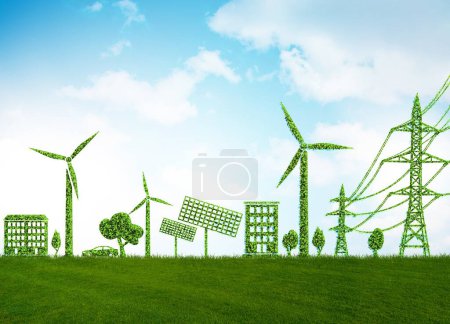 Foto de El concepto de energía verde - 3D renderizado - Imagen libre de derechos