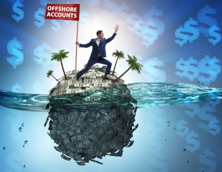 Photo for The offshore accounts concept with businessman - Royalty Free Image
