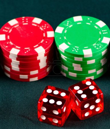 Photo for The chips and cards on casino table - Royalty Free Image