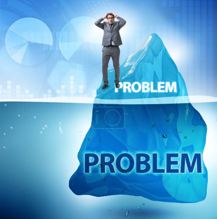 Photo for The businessman in problem concept with iceberg - Royalty Free Image