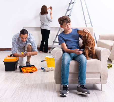 Photo for The young family doing home renovation - Royalty Free Image