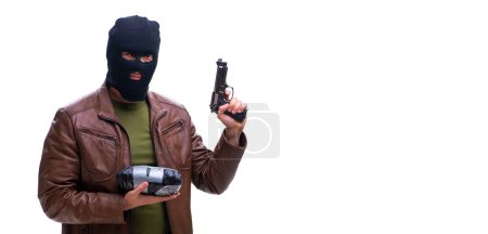 Photo for The robber wearing balaclava isolated on white background - Royalty Free Image