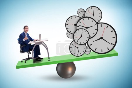 Photo for Businessman in the deadline and time pressure concept - Royalty Free Image