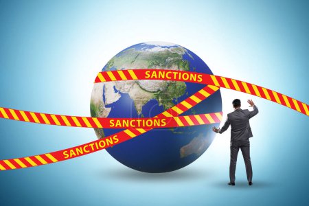 Téléchargez les photos : Concept des sanctions politiques et économiques mondiales - en image libre de droit
