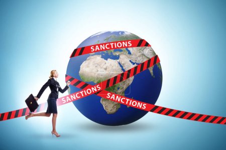 Foto de Concepto de las sanciones políticas y económicas globales - Imagen libre de derechos