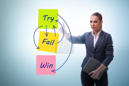 Foto de Concepto de negocio del try fail win - Imagen libre de derechos