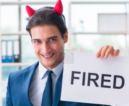 Photo for The devil angry businessman in the office - Royalty Free Image