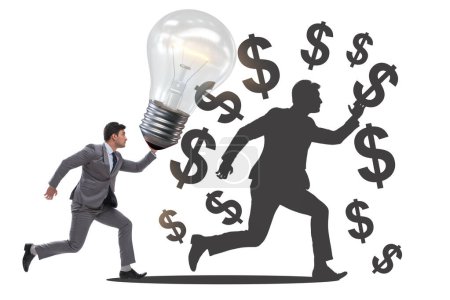 Foto de Empresario en el concepto de hacer dinero idea - Imagen libre de derechos