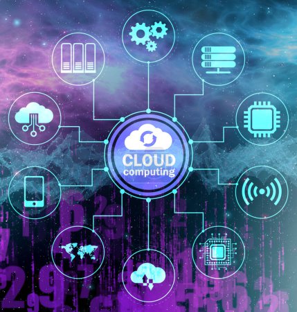 Téléchargez les photos : Le concept du cloud computing - rendu 3d - en image libre de droit