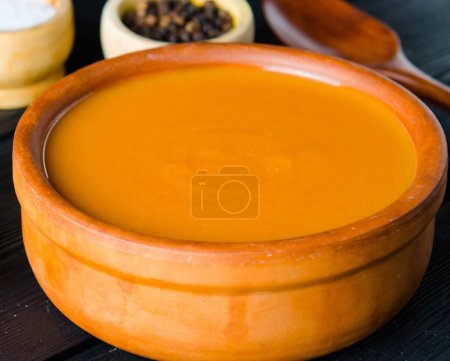 Photo for The tomato soup prepared in traditional italian style - Royalty Free Image