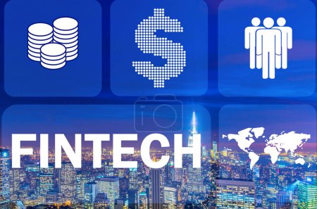 Photo for The smart city concept with fintech financial technology concept - Royalty Free Image