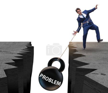 Foto de El concepto de problema con el hombre de negocios - Imagen libre de derechos