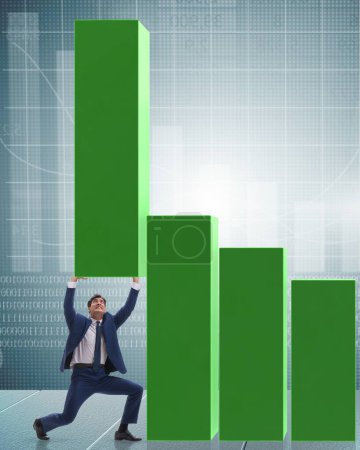 Photo for The businessman supporting growtn in economy on chart graph - Royalty Free Image