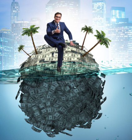 Photo for The offshore accounts concept with businessman - Royalty Free Image