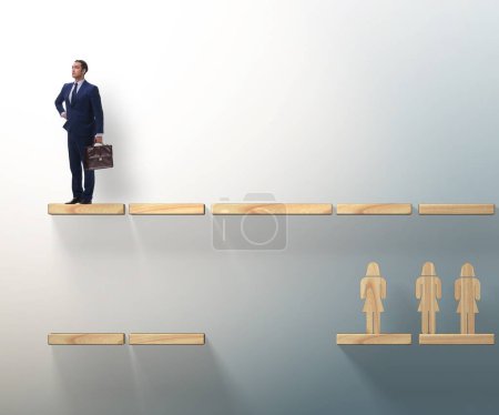 Foto de El concepto de escalera de carrera con hombre de negocios - Imagen libre de derechos