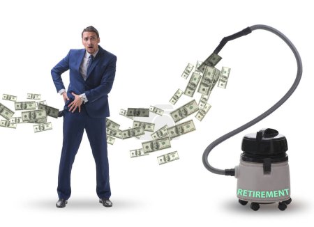 Photo for The businessman and vacuum cleaner sucking money out of him - Royalty Free Image