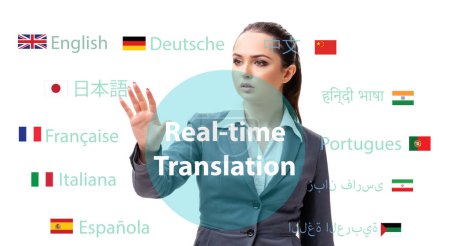 Foto de El concepto de traducción en línea de la lengua extranjera - Imagen libre de derechos