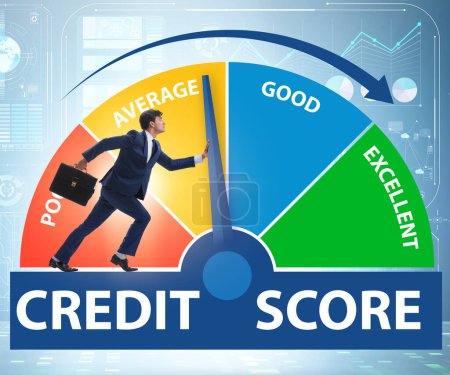Photo for The businessman trying to improve credit score - Royalty Free Image