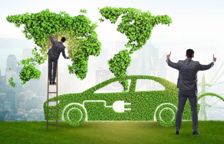 Photo for Electric car and the green energy concept - Royalty Free Image
