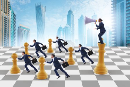 Photo for Businessman shouting in game of chess - Royalty Free Image