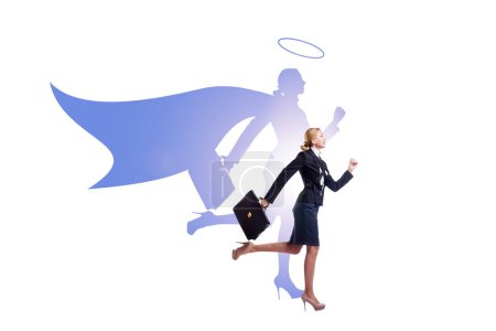 Photo for Businesswoman in alter ego concept - Royalty Free Image