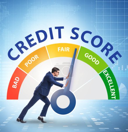 Photo for The businessman trying to improve credit score - Royalty Free Image