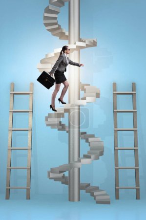 Photo for The career progression concept with ladders and staircase - Royalty Free Image