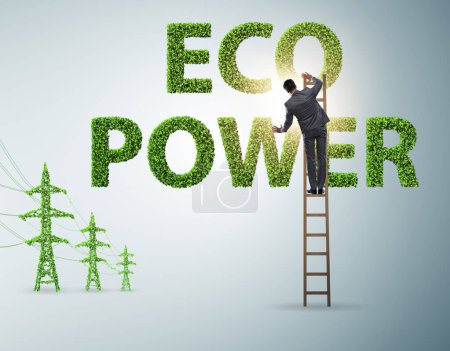 Téléchargez les photos : Homme d'affaires dans le concept de l'énergie verte - en image libre de droit