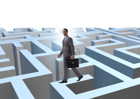 Photo for The businessman trying to escape from maze - Royalty Free Image