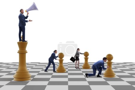 Businessman shouting in game of chess mug #699237076