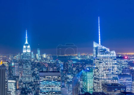 Photo for The night view of new york manhattan during sunset - Royalty Free Image