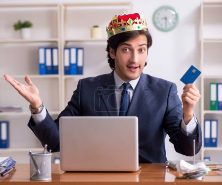 Photo for The young king businessman working in the office - Royalty Free Image