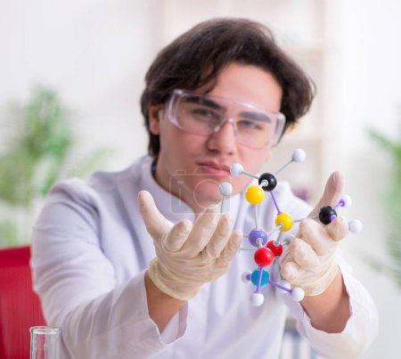 Photo for The young male biochemist working in the lab - Royalty Free Image