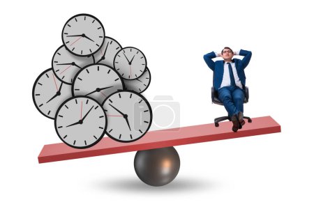Photo for Businessman in the deadline and time pressure concept - Royalty Free Image