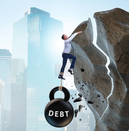 Foto de El concepto de deuda y carga con empresario - Imagen libre de derechos